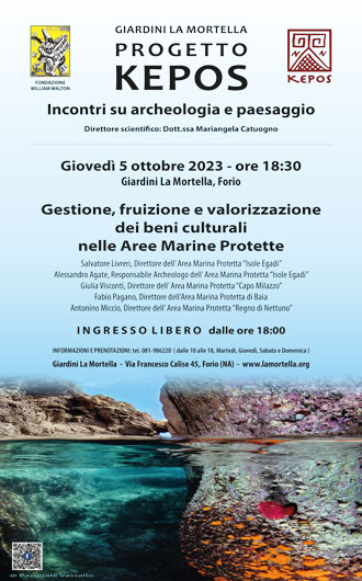 Progetto KEPOS "Paesaggi e Archeologia" 2023: VII° appuntamento, 5 ottobre ore 18:30 ai Giardini La Mortella