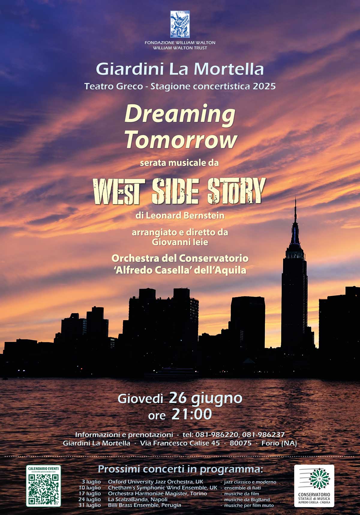 Concerto Teatro Greco, giovedì 26 giugno 2025 ore 21:00 - Orchestra del Conservatorio 'Alfredo Casella' dell’Aquila